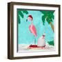 Fa La La La Flamingo Holiday II-Julie DeRice-Framed Art Print