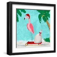 Fa La La La Flamingo Holiday II-Julie DeRice-Framed Art Print