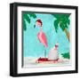 Fa La La La Flamingo Holiday II-Julie DeRice-Framed Art Print