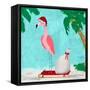 Fa La La La Flamingo Holiday II-Julie DeRice-Framed Stretched Canvas