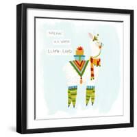 Fa-la-la-la Llama II-June Vess-Framed Art Print