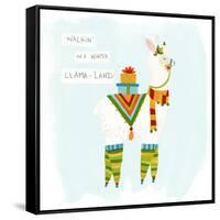 Fa-la-la-la Llama II-June Vess-Framed Stretched Canvas