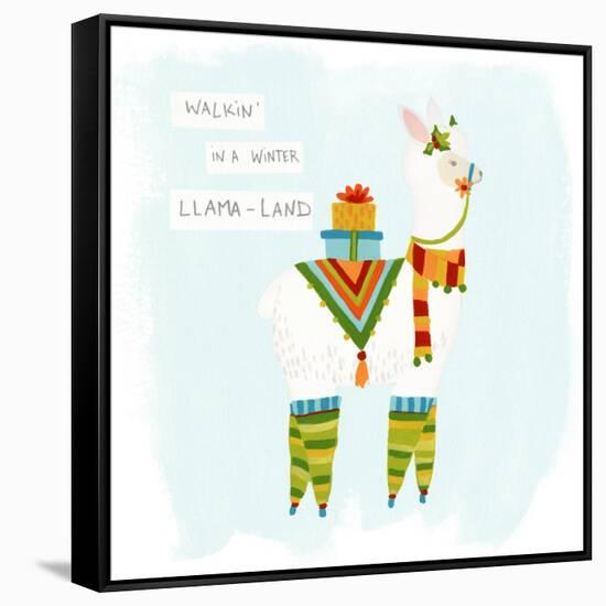 Fa-la-la-la Llama II-June Vess-Framed Stretched Canvas