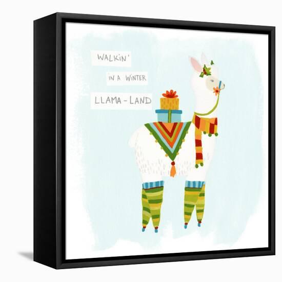 Fa-la-la-la Llama II-June Vess-Framed Stretched Canvas