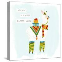 Fa-la-la-la Llama II-June Vess-Stretched Canvas