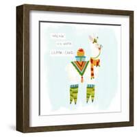 Fa-la-la-la Llama II-June Vess-Framed Art Print