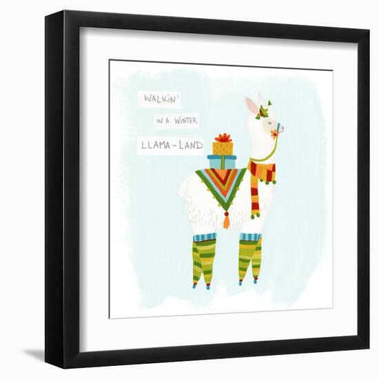 Fa-la-la-la Llama II-June Vess-Framed Art Print