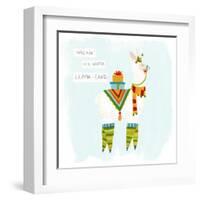 Fa-la-la-la Llama II-June Vess-Framed Art Print