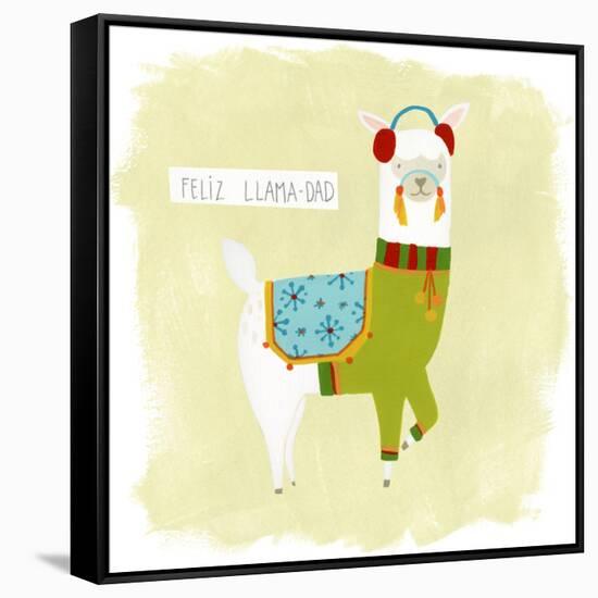 Fa-la-la-la Llama III-June Vess-Framed Stretched Canvas