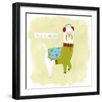 Fa-la-la-la Llama III-June Vess-Framed Art Print