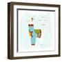 Fa-la-la-la Llama IV-June Vess-Framed Art Print