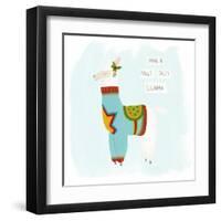 Fa-la-la-la Llama IV-June Vess-Framed Art Print