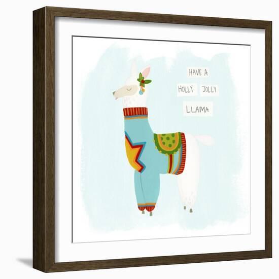 Fa-la-la-la Llama IV-June Vess-Framed Art Print