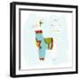 Fa-la-la-la Llama IV-June Vess-Framed Art Print