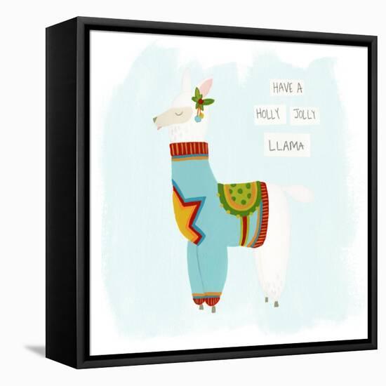 Fa-la-la-la Llama IV-June Vess-Framed Stretched Canvas