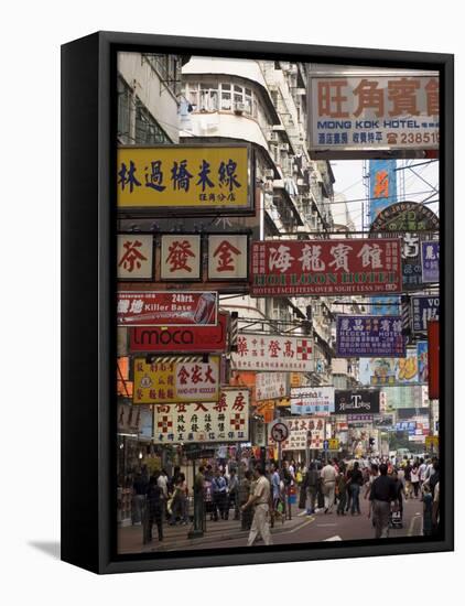 Fa Yuen Street, Mong Kok District, Kowloon, Hong Kong, China, Asia-Sergio Pitamitz-Framed Stretched Canvas