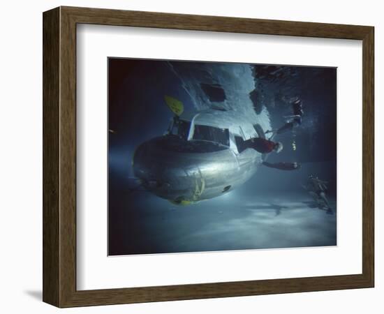 Faa Underwater Evacuation Drill at the Civil Aeromedical Center, Oklahoma City, Oklahoma, 1966-Yale Joel-Framed Photographic Print