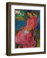 Faaturuma (Melancholi), 1891-Paul Gauguin-Framed Giclee Print