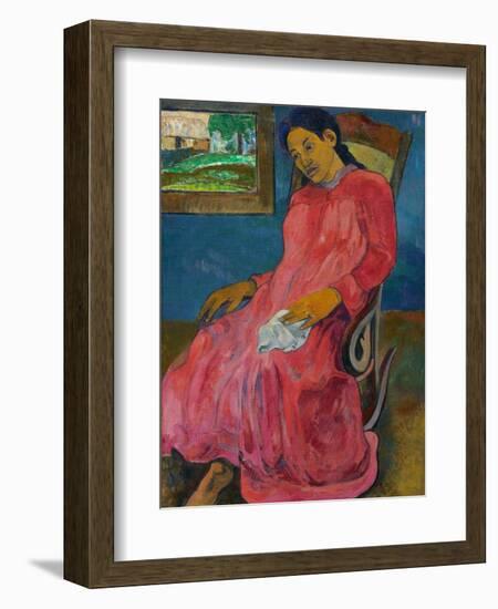 Faaturuma (Melancholi), 1891-Paul Gauguin-Framed Giclee Print