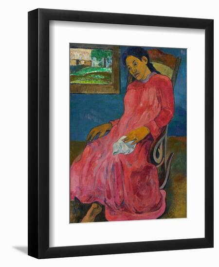 Faaturuma (Melancholi), 1891-Paul Gauguin-Framed Giclee Print