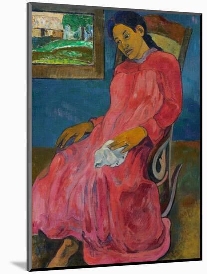 Faaturuma (Melancholi), 1891-Paul Gauguin-Mounted Giclee Print