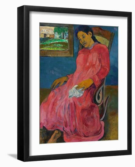 Faaturuma (Melancholi), 1891-Paul Gauguin-Framed Giclee Print