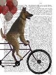 German Shepherd on Bicycle-Fab Funky-Art Print
