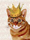 Ginger Cat with Crown Portrait-Fab Funky-Art Print