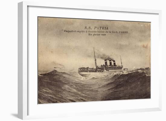 Fabre Line, S.S. Patria, Paquebot, Dampfer, Wellen-null-Framed Giclee Print