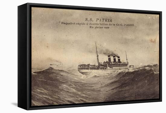 Fabre Line, S.S. Patria, Paquebot, Dampfer, Wellen-null-Framed Stretched Canvas