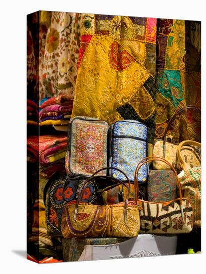 Fabrics for Sale, Vendor in Spice Market, Istanbul, Turkey-Darrell Gulin-Stretched Canvas