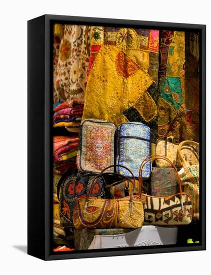 Fabrics for Sale, Vendor in Spice Market, Istanbul, Turkey-Darrell Gulin-Framed Stretched Canvas