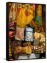 Fabrics for Sale, Vendor in Spice Market, Istanbul, Turkey-Darrell Gulin-Framed Stretched Canvas