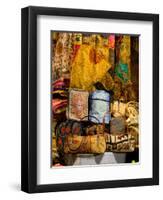 Fabrics for Sale, Vendor in Spice Market, Istanbul, Turkey-Darrell Gulin-Framed Photographic Print