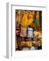 Fabrics for Sale, Vendor in Spice Market, Istanbul, Turkey-Darrell Gulin-Framed Photographic Print