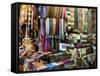 Fabrics, Rugs, Scarves, Cushions for Sale, Grand Bazaar, Istanbul, Turkey, Europe-Martin Child-Framed Stretched Canvas