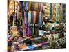 Fabrics, Rugs, Scarves, Cushions for Sale, Grand Bazaar, Istanbul, Turkey, Europe-Martin Child-Mounted Photographic Print