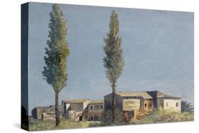 Fabriques à la villa Farnèse : les deux peupliers-Pierre Henri de Valenciennes-Stretched Canvas