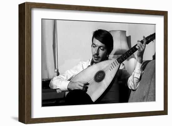 Fabrizio De André Playing the Lute-Walter Mori-Framed Giclee Print