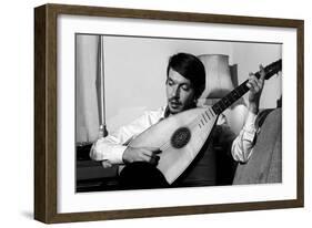 Fabrizio De André Playing the Lute-Walter Mori-Framed Giclee Print