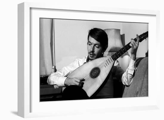 Fabrizio De André Playing the Lute-Walter Mori-Framed Giclee Print