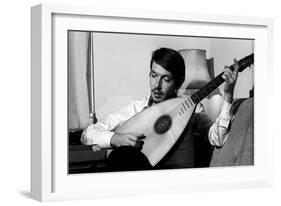 Fabrizio De André Playing the Lute-Walter Mori-Framed Giclee Print