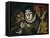 Fabula, Around 1600, a Boy Lights a Candle, as a Monkey and a Bearded Figure Watch-El Greco-Framed Stretched Canvas
