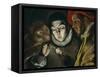 Fabula, Around 1600, a Boy Lights a Candle, as a Monkey and a Bearded Figure Watch-El Greco-Framed Stretched Canvas