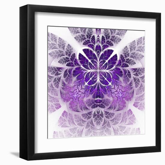 Fabulous Fractal Pattern in Purple-velirina-Framed Art Print