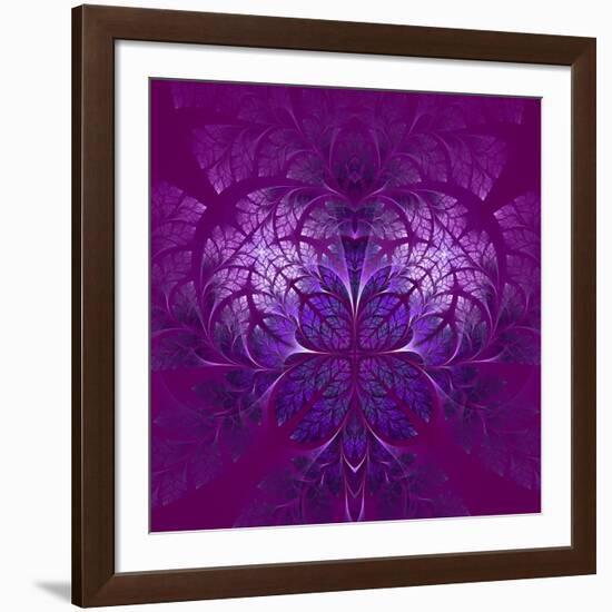 Fabulous Fractal Pattern in Purple-velirina-Framed Art Print