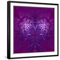 Fabulous Fractal Pattern in Purple-velirina-Framed Art Print