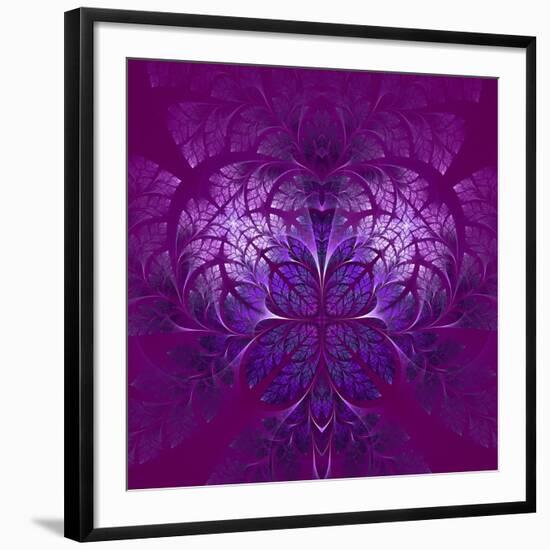 Fabulous Fractal Pattern in Purple-velirina-Framed Art Print