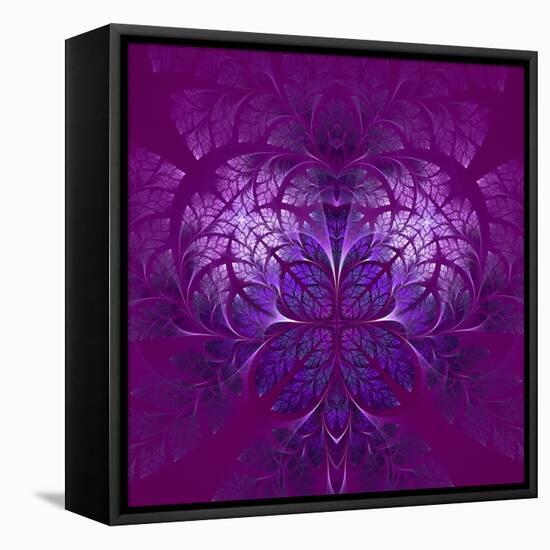 Fabulous Fractal Pattern in Purple-velirina-Framed Stretched Canvas
