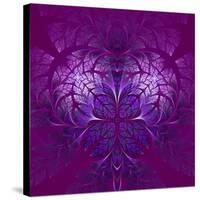 Fabulous Fractal Pattern in Purple-velirina-Stretched Canvas